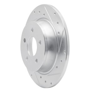 Chrysler Pacifica Brake Rotor (1) - Rear Right - R1 Concepts - Drilled & Slotted - Silver - `20-`25